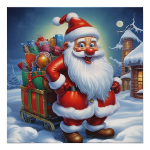 Poster Santa Clause Joyeux Noël Bonne année