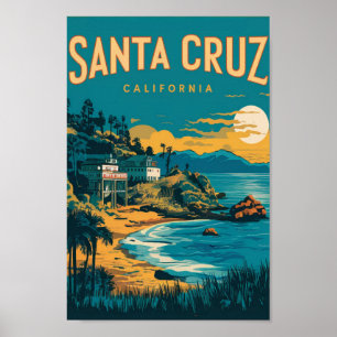 Poster Santa Cruz Californie Voyage