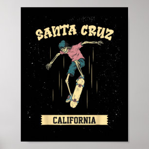 Poster Santa Cruz Skeleton Surfing et Skateboarding 