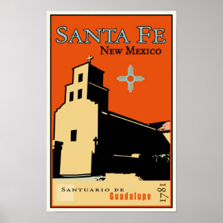 Poster Santa Fe, Nouveau-Mexique, USA