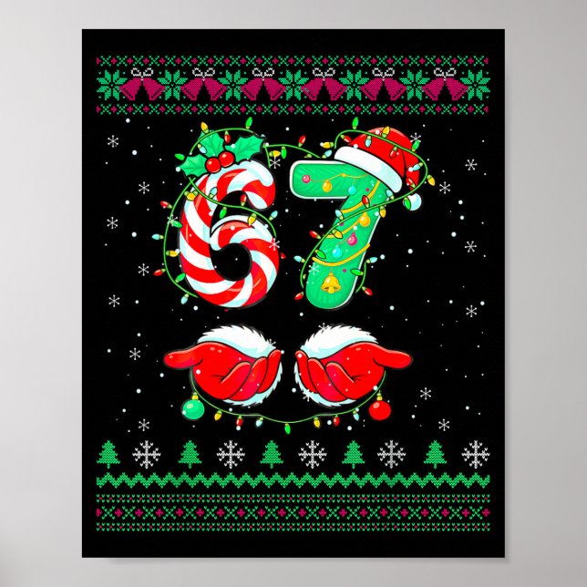 Poster Santa Hands 67 Christmas Ugly Sweater Six Seven Me (Devant)