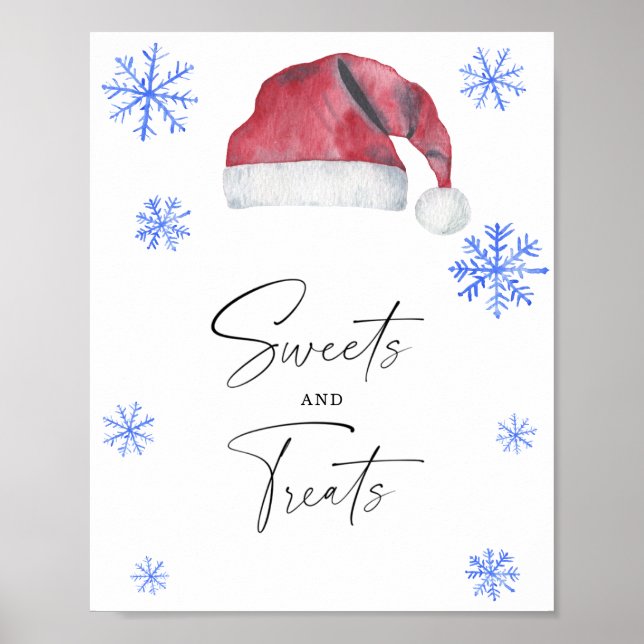 Poster Santa hat - bonbons et friandises baby shower (Devant)