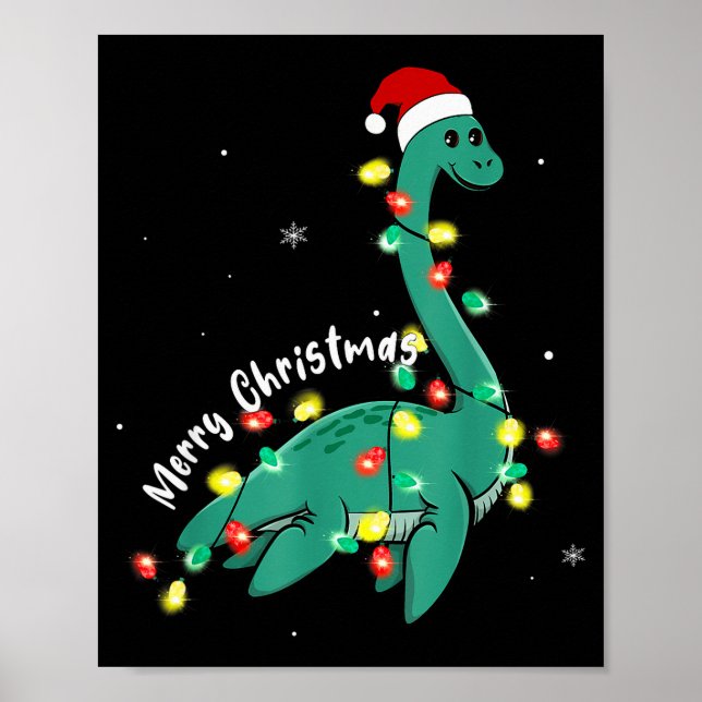 Poster Santa Loch Ness Monster Christmas Nessie Boys Girl (Devant)