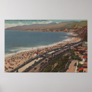 Poster Santa Monica, CA - plage Scen du comté de Los