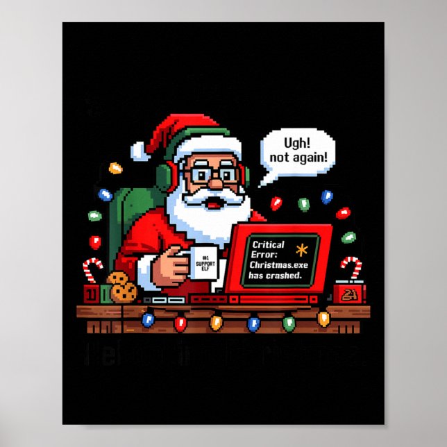 Poster Santa Rebooting Support s Tech Meme (Devant)