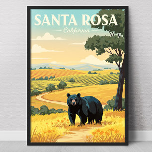 Poster Santa Rosa Californie vintage