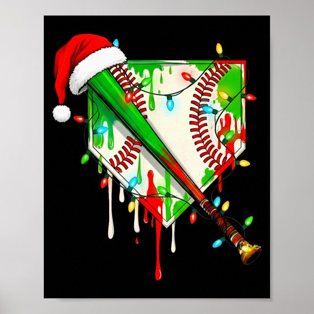 Poster Santa Srts Ice Baseball Christmas Xmas Pajama Kid  (Devant)