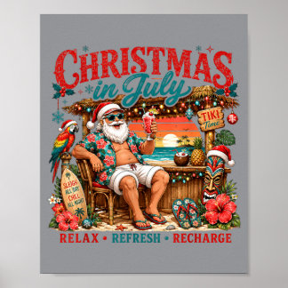 Poster Santa Summer Holiday Relax Refresh Recharge Mom