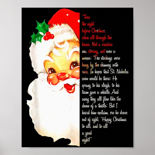 Poster Santa Twas The Night Before Christmas Matching Paj (Devant)