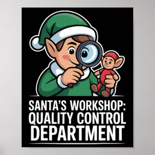 Poster Santas Atelier Contrôle Qualité Noël Noël Noël Noë