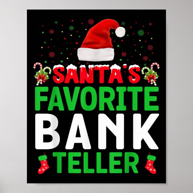 Poster Santa's Favorite Bank Teller Christmas Matching Co (Devant)