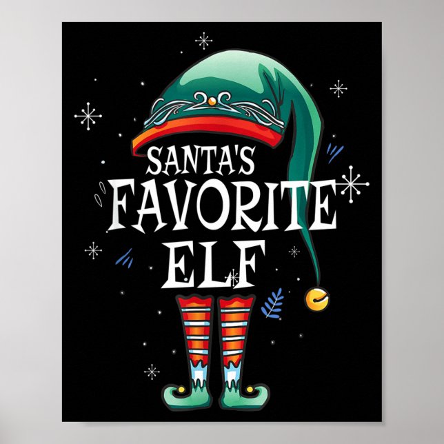 Poster Santa's Favorite Elf The Matching Elf Family For C (Devant)