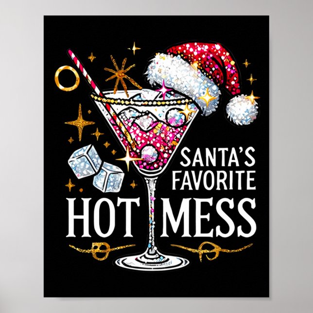 Poster Santa's Favorite Hot Mess Long Sleeve  (Devant)