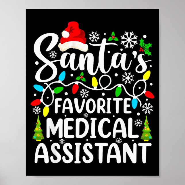 Poster Santa's Favorite Medical Istant Funny Christmas  (Devant)