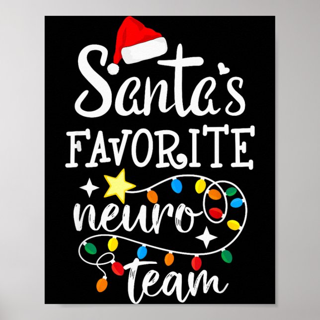 Poster Santa's Favorite Neuro Team Christmas Neurology Nu (Devant)
