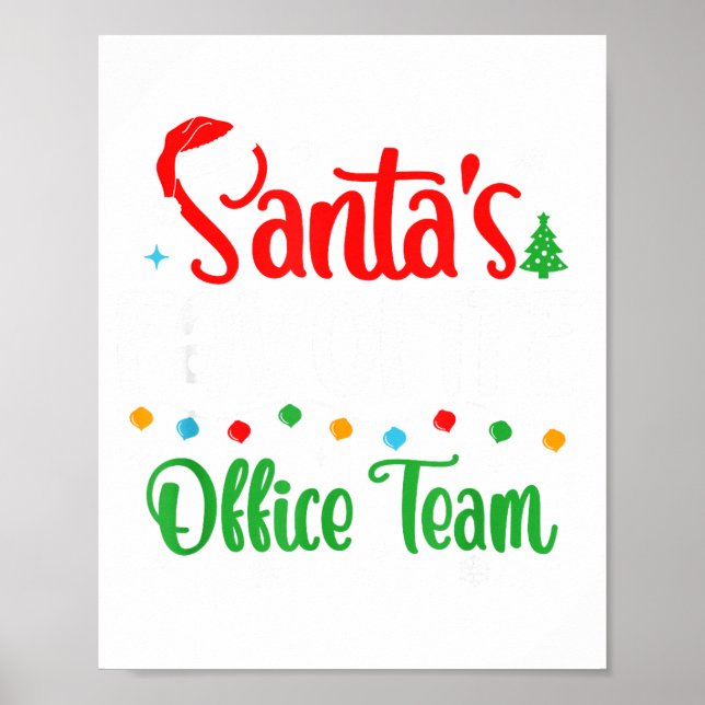 Poster Santa's Favorite Office Team Christmas Lights Sant (Devant)