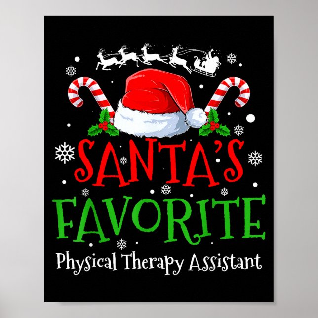 Poster Santa's Favorite Physical Therapy Istant Christmas (Devant)