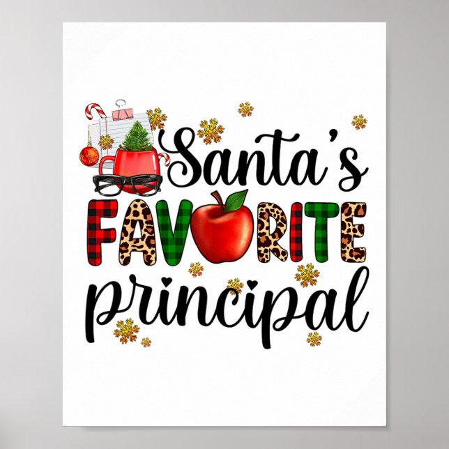 Poster Santa's Favorite Principal Christmas Kids Boys Gir (Devant)