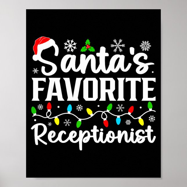 Poster Santa's Favorite Receptionist Christmas Family Mat (Devant)