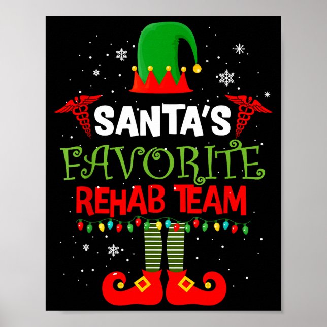 Poster Santa's Favorite Rehab Team Elf Physical Therapy C (Devant)
