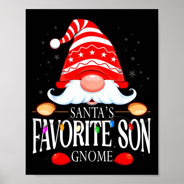 Poster Santas Favorite Son Gnome Matching Christmas Paja  (Devant)