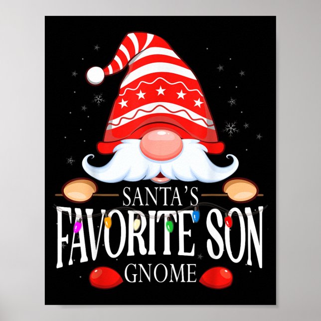 Poster Santa's Favorite Son Gnome Matching Christmas Paja (Devant)