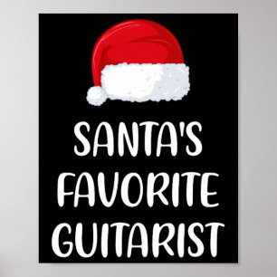 Poster Santas Guitariste favori Noël Fun Guitare Gif
