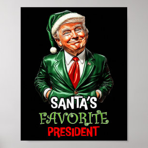 Poster Santas Président favori Funny Père Noël Trump 2024