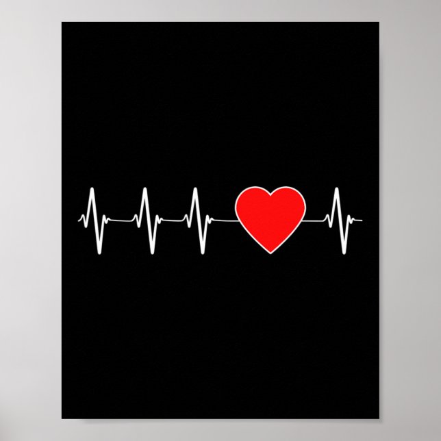 Poster Santé Carburant Ekg Cardiopathie rouge Sensibilisa (Devant)