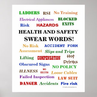 Poster Santé et Sécurité - Mots-verres ennuyeux mais drôl