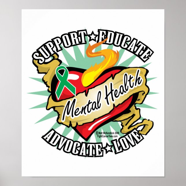 Poster Santé mentale Coeur classique (Devant)