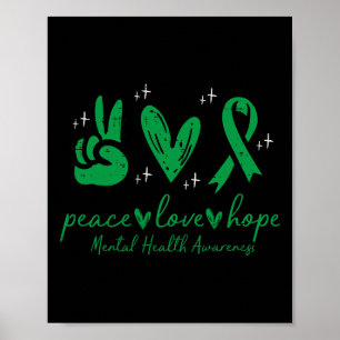 Poster Santé mentale Paix Amour Espoir Sensibilisation Fe
