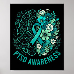Poster Santé mentale prise de conscience du SSPT cerveau