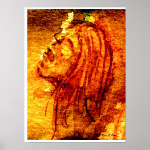 Poster Santé mentale Triste aquarelle peinture