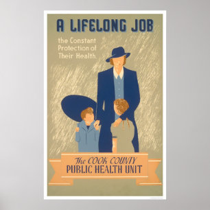Poster Santé publique du comté de Cook WPA 1938
