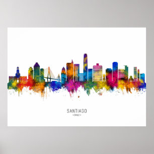 Poster Santiago Chili Skyline