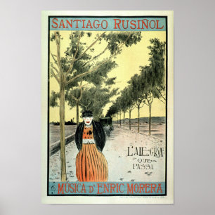 Poster Santiago Rusinol Musica D Enrique Morera Vintage