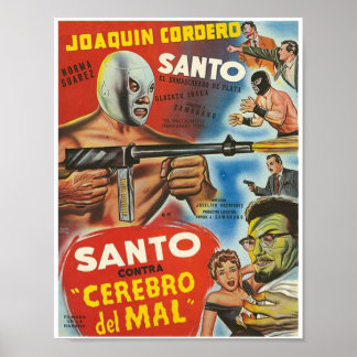 Poster Santo Contra Cerebro Del Mal