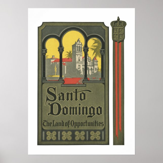 Poster Santo Domingo (blanc) (Devant)