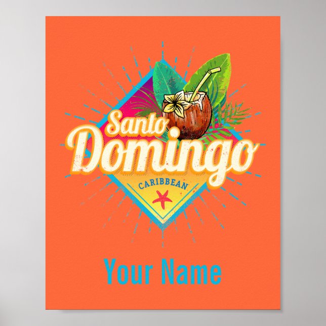 Poster Santo Domingo Caraïbes République Dominicaine Retr (Devant)