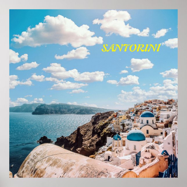 Poster Santorin, Grèce Beach House (Devant)