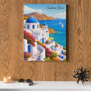 Poster Santorin Grèce Vintage Europe Vacances Voyage