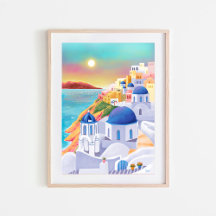 Santorin Print Greece Art Print Europe Travel