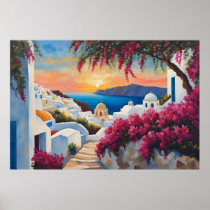 Poster Santorin Sunset Bliss