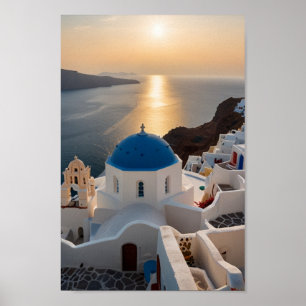 Poster Santorin - Vintage voyage