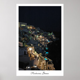 Poster Santorini la nuit