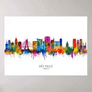 Poster São Paulo Brésil Skyline