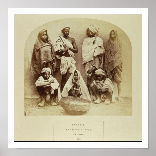 Poster Saonras, une tribu autochtone de Saugor, Centre (Devant)