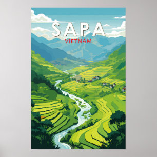 Poster Sapa Vietnam Voyage Art Vintage