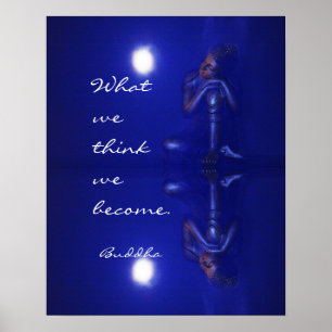 Poster Saphir bleu saphir Bouddha paisible réflexion & ci
